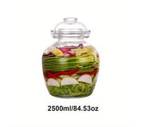 TEMU 1 pieza, Tarro de Vidrio con 2500ml/84.53oz para Fermentación, Kit Tradicional de Agua y Ventilación, Bote para Ensaladas, Coles Curtidas