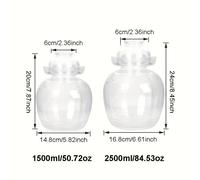 TEMU 1 pieza, Tarro de Vidrio para Encurtidos de 1500ml/2500ml de Agua, Tarro de Vidrio con Kit de Fermentación, Tarro para Envasar, Tarro para Kimchi, Encurtidos, Chucrut y Elaboración