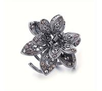 TEMU 1 pinza para el pelo forma de flor, pinza para el pelo con diamantes de , elegante pasador para el pelo para mujer, uso diario, fiesta, banquete.