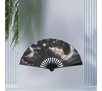 TEMU 1 plegable, un de chino de tela de seda, lleno de . Es un de estilo chino de seda, adecuado para el uso de hombres en trajes antiguos Hanfu, un de bambú para el verano, y un plegable portátil