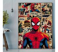 TEMU 1 póster de Marvel Avengers, póster de la película de Spiderman, superhéroe , pintura en de cómic, , decoración para sala, dormitorio, hogar, sin