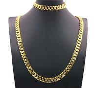 TEMU 1 Pulsera + 1 Collar Set de Joyería de Cadena NK, Estilo y Moderno de Rock Hip-Hop para Fiestas, Festivales y Atuendos Casuales