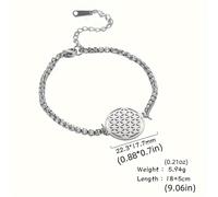 TEMU 1 pulsera de acero inoxidable con diseño de calada, cadena asimétrica estilo Vikingo, de la , joyería vintage para hombres y mujeres, regalo de joyería