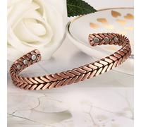 TEMU 1 pulsera magnética de cobre trenzado, pulsera tejida a , pulsera ajustable, joyería para hombres y mujeres, regalo