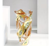 TEMU 1 pza. Hermoso de cristal con esmalte dorado de lujo, de esmalte de flores, ornamental de estilo europeo, regalo de inauguración de la casa.