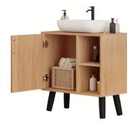 TEMU 1 pza. Mueble de baño con puerta, mueble de baño con 2 estantes abiertos, mueble de baño, mueble de baño independiente, mueble de lavabo