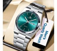 TEMU 1 Reloj de cuarzo masculino de FOURON, con correa de acero inoxidable, estilo de moda, marca de lujo, reloj multifuncional con y luz, regalo de para , regalo de fiesta,