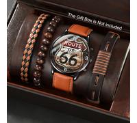 TEMU 1 reloj de cuarzo para hombre + 3 correas, moda nueva