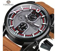 TEMU 1 reloj deportivo automático mecánico con manecillas luminosas y calendario, marca de lujo para hombres, regalo ideal para Navidad o Acción de Gracias, estuche