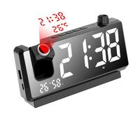 TEMU 1 Reloj Despertador de con - Reloj de Proyección con Carga TPC y LED, que la Hora, Calendario , y Humedad, Adecuado para Dormitorio, Oficina, Escritorio y Viajes, un Regalo para de la y .