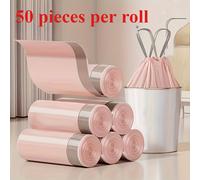 TEMU 1 Rollo/50 Bolsas de Basura con Cordón Extra Gruesas y Duraderas - Bolsas Grandes y Portátiles para Desechos de Cocina para Uso Doméstico