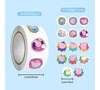 TEMU 1 Rollo/500 Piezas de Pegatinas Creativas de Ángel Cerdo, Diseño Temático de Peppa , para Decoración de Fundas de Teléfono, Laptop y Diarios
