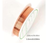 TEMU 1 Rollo de 150cm de alambre de cobre, 1mm de grosor, alambre de joyería , alambre metálico flexible para manualidades, proyectos de jardinería y electroplatinados.