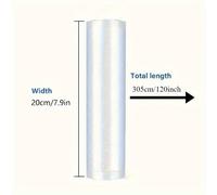 TEMU 1 Rollo de 305 cm Bolsas al Vacío para Alimentos, Rollo con Cierre Hermético, Airtight, Contenedores Preparación Comidas, Envasados y Conservantes del Hogar, Diseño a Prueba en Congelador