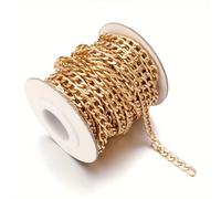 TEMU 1 Rollo de Aleación de Aluminio NK Cadena Pulsera Collar Material para Adiciones, Adecuado para Bolsos y Ropa, por Rollo