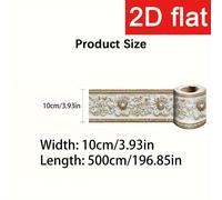 TEMU 1 rollo de de papel tapiz autoadhesivo 2D/, que mide 196 .9 pulgadas, con un diseño de moldura de metal . sticker de pared autoadhesivo es removible, tiene y una impresión duradera.