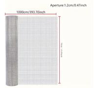 TEMU 1 Rollo de Malla de Alambre Soldado Galvanizado, 393.7 pulgadas de Largo, Hardware de Metal para Gallinero, Jardín, Valla para Mascotas, Protección de Árboles