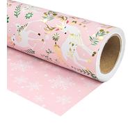 TEMU 1 Rollo de Papel de Aluminio para Navidad - Papel de Envolver Navideño de Cara - Diseño Decorativo de Reno para Fiestas y Celebraciones Navideñas, 17 Pulgadas X 16.5 Pies