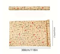 TEMU 1 Rollo de Papel de Regalo Navideño con Diseño de Reno y Árbol de Navidad - Hoja Ancha Ideal para Regalos de Navidad, Decoraciones de Fiestas de - Rollo de Papel Decorativo