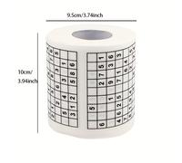 TEMU 1 rollo de papel higiénico Sudoku, rollo con impresión creativa, divertido rollo de papel de seda con temática Sudoku, un regalo de rollo de papel para