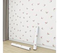 TEMU 1 Rollo de Papel Pintado Autoadhesivo con Estilo Europeo y Floral , Papel de Despegable para , Cocina, Dormitorio, Renovación de Muebles