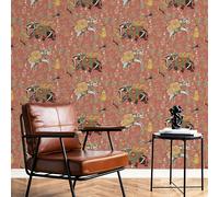 TEMU 1 Rollo de Papel Tapiz Autoadhesivo con Diseños de Jardines Rosados, y Flores, Ideal para Muebles y Superficies de Gabinetes