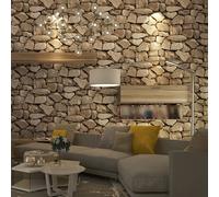 TEMU 1 Rollo de Papel Tapiz Autoadhesivo y Removible con de Piedra 3D - Tablas de Piedra Realistas, Vinilo Fácil de Cortar, Impresión UV para Decoración (Dormitorio, Cafetería)