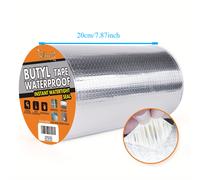 TEMU 1 Rollo TAPEBEAR Cinta Impermeable de Butilo Plateada - Sellador de Aluminio Duradero para Reparación de RV, Ventanas, Barcos y Más - Adhesivo Versátil para Múltiples Superficies