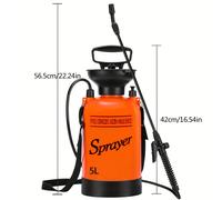 TEMU 1 Set, 0,8-2 galones / 5L Bomba de presión rociador, Botella de agua de jardín y césped presurizada con correa de hombro ajustable, para rociar plantas, regar jardines y limpieza del hogar