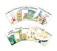 TEMU 1 Set de 10 Libros de Cuentos Franceses 2 Libros de Imágenes de Aprendizaje Temprano Diez Libritos de Cuentos Diferentes para Niños Lectores Cognitivos de Iluminación Francesa