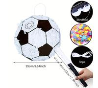 TEMU 1 Set de 5 piezas de Kit de Piñata de Fútbol 3D con , un Regalo de Juego Sorpresa para Fiestas de con Tema de Fútbol, una Piñata, Antifaz, Cintas, Papel de Color