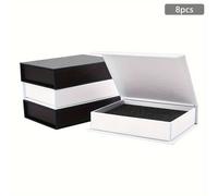 TEMU 1 Set de 8 piezas de de papel con a presión, tapete de esponja y de joyería magnética rectangular de 8.5X11.1X2.5Cm, 2 colores 4 piezas/color