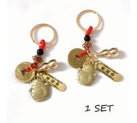 TEMU 1 Set de de de y Calabaza de Estilo Chino Llavero de Monedas del Emperador, Llavero de de Cuerda de Monedas del Emperador Tejido a , Colgante de Llavero de Calabaza , de Chino Retro