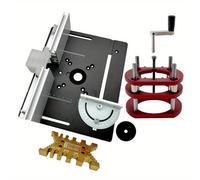 TEMU 1 Set, de elevación de enrutador de carpintería con placa de aluminio, para motores de 65 mm de diámetro, recortadora de de trabajo, máquina de grabado, herramientas de bricolaje