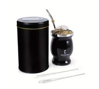 TEMU 1 Set de Set de Té de Yerba Mate | Tetera de Acero Inoxidable, Colador, Cogedor, y Cepillo - Antideslizante, Reutilizable, Acero Inoxidable 304