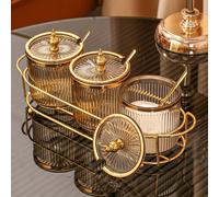 TEMU 1 Set de Tarro de de Lujo para Cocina Almacenamiento de Aceite Sal Tarro de Almacenamiento 1 Estante 3 Tarros