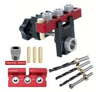 TEMU 1 Set Dowelling Jig, Universal Dowel Cam Jig, Wood Hole Drilling Guide Locator, Kit de plantilla de agujero de bolsillo ajustable, herramienta de carpintería
