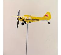 TEMU 1 Set Piper J3 Cub Avión , Avión Giratorio De Metal , Mejora De Avión Para Cobertizos, Patio De Jardín Y Césped