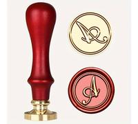 TEMU 1 Set Sello de Cera con Letra A-Z | Alfabeto Tradicional Medieval Retro Vintage, Cabezal de Latón con Mango de , Ideal para y Envoltura de Regalos