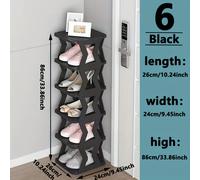 TEMU 1 Set, Zapatero Fácil, Negro, Una Sola , Multicapa Opcional, Diseño Vertical, Es y No , Adecuado para Como Entrada, , Dormitorio, Baño, Etc.