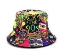 TEMU 1 Sombrero Tipo de Cara con Estampado de de - Estilo Retro Hip-Hop, Poliéster, en el Punk Rock para Hombres y Mujeres, de Vestir|Diseño de Estampado de |Sombrero de Moda Duradero