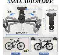 TEMU 1 Soporte de pared plegable de metal para bicicleta | Giratorio, de hierro con ganchos para almacenamiento en garaje