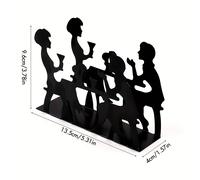 TEMU 1 soporte de servilleta de metal negro y hierro, clip de servilleta multifuncional con silueta vertical, soporte de pañuelos para almacenamiento de escritorio en restaurantes occidentales