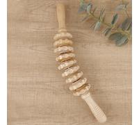 TEMU 1 Tabla de Masaje Gua Sha de Madera Multifuncional con 9 Rodillos, Herramienta de Masaje para Meridianos de Cuerpo Completo