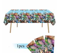 TEMU 1 tapete de mesa de Disney Zootopia | Tema de Zootopia | Decoración para restaurantes y del hogar, mantel para Pascua, Acción de Gracias y de San Valentín