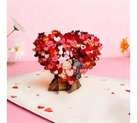 TEMU 1 tarjeta de felicitación mecánica con oso de amor y árbol de corazones - Sorpresa para de San Valentín, Día de la , - con tarjeta de nota y sobre - Tarjeta de papel (/s) - Tarjeta de para