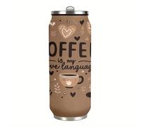 TEMU 1 taza de café de 17 oz y vasos de acero inoxidable, a prueba de fugas, idea de regalo, tema "El café es mi del amor"