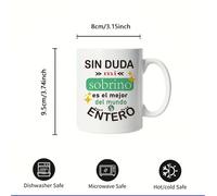 TEMU 1 taza de cerámica de calidad de 11 oz con un diseño único que familiar español. Ideal para cualquier temporada, para lavavajillas, para todo tipo de bebidas una opción de regalo.