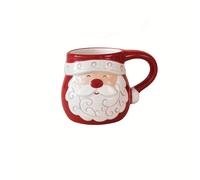 TEMU 1 taza de cerámica nórdica de Papá Noel - Diseño navideño festivo con y , antideslizante, reutilizable, capacidad para oficina, hogar o desayuno, solo a , taza navideña