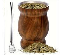 TEMU 1 taza de mate de acero inoxidable con cepillo y , taza de té de calidad, multiusos para el hogar o , para de una taza refrescante de té de mate, regalo de ideal, Faridabio
